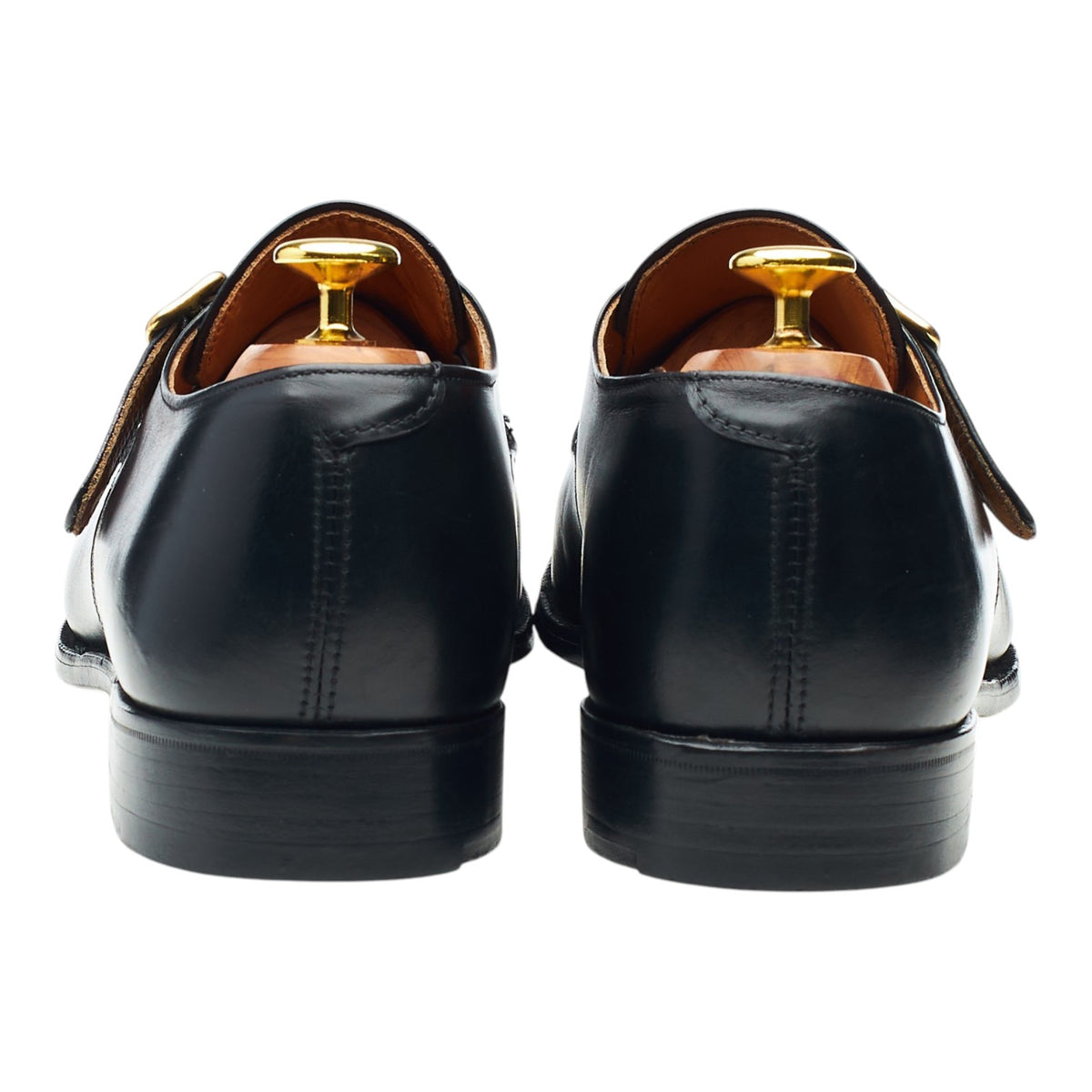 'York' Black Leather Single Monk Strap UK 8.5