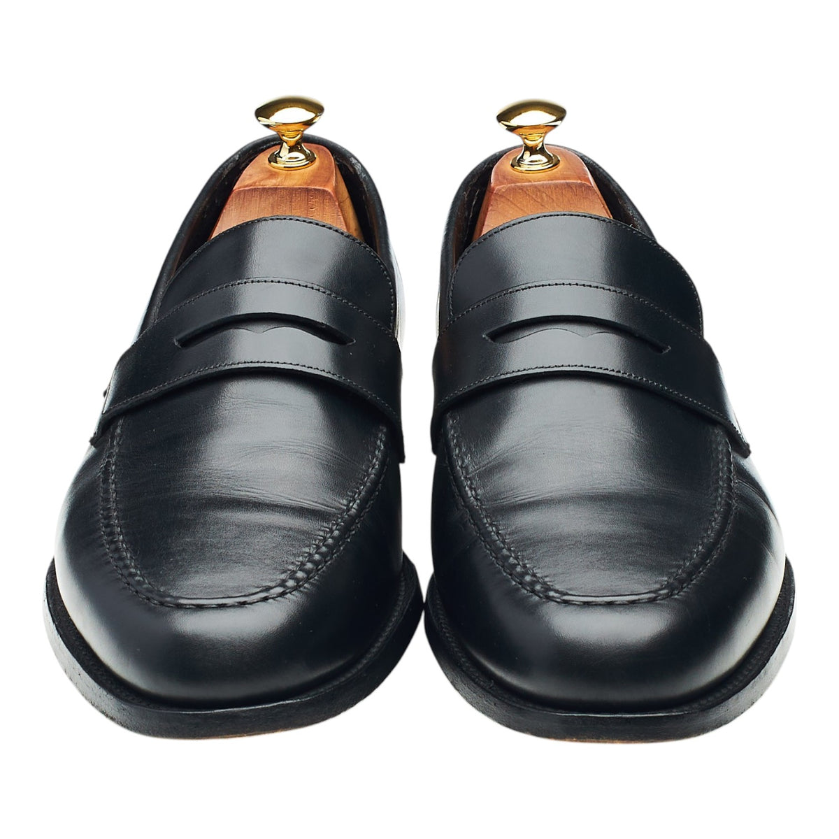 'Jevington' Black Leather Loafers UK 10 F