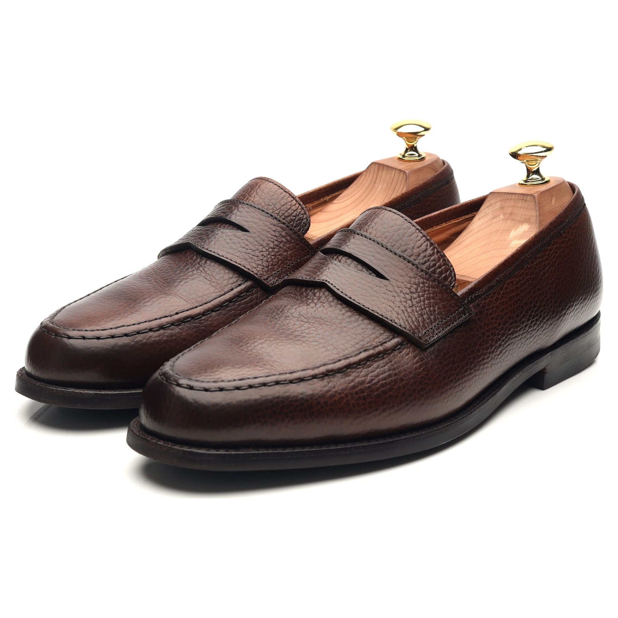 Boston' Dark Brown Leather Loafers UK 8.5 E - Abbot's Shoes