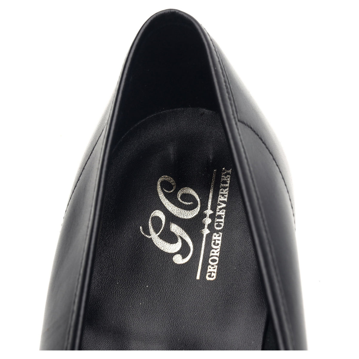 &#39;George&#39; Black Leather Loafers UK 7.5 E