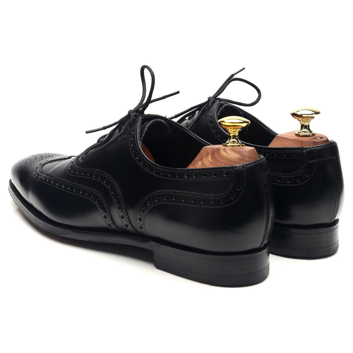&#39;Clifford&#39; Black Leather Brogues UK 7.5 E