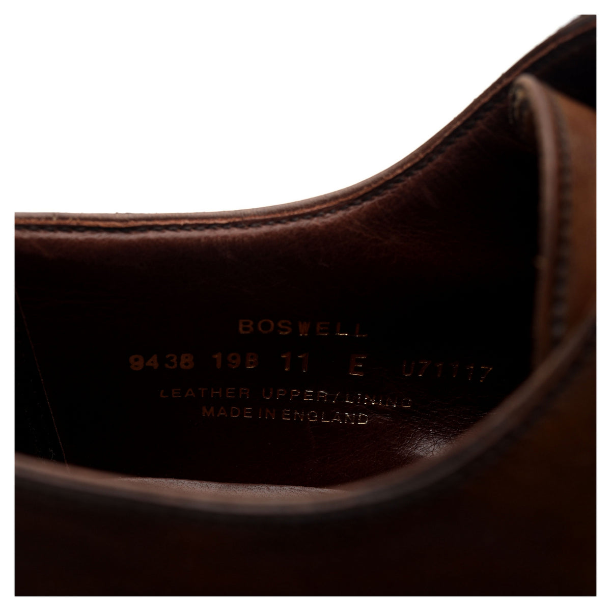 &#39;Boswell&#39; Dark Brown Leather Cap Toe Derby UK 11 E