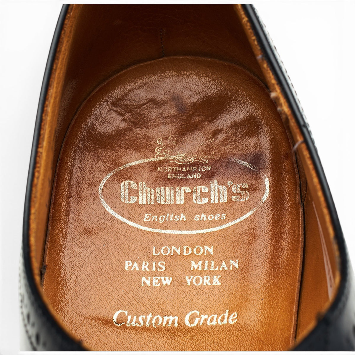 'Legate' Black Leather Oxford UK 10.5 F