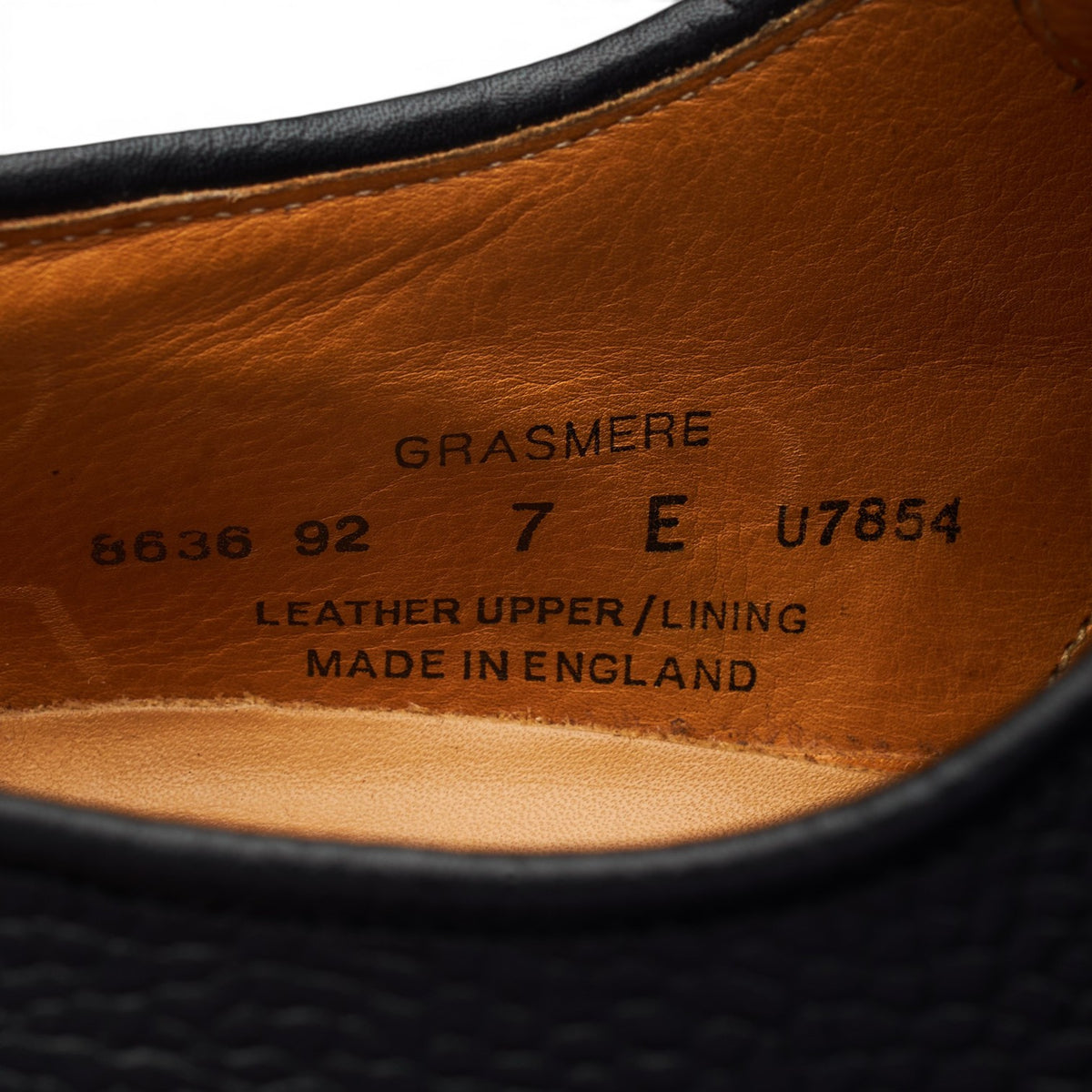 'Grasmere' Black Grain Leather Derby UK 7 E