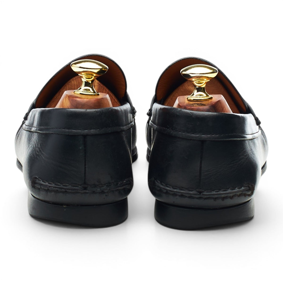 'Karl' Black Leather Loafers UK 7.5