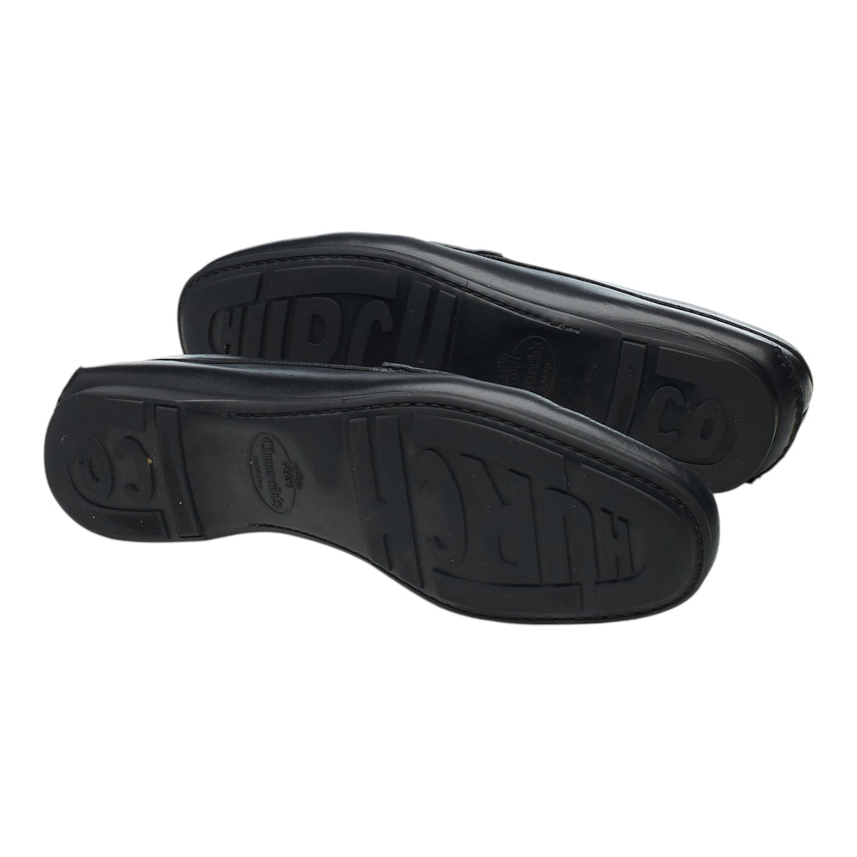 'Karl' Black Leather Loafers UK 7.5