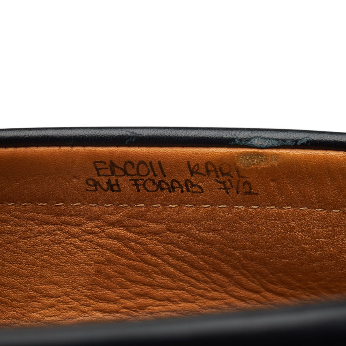 'Karl' Black Leather Loafers UK 7.5