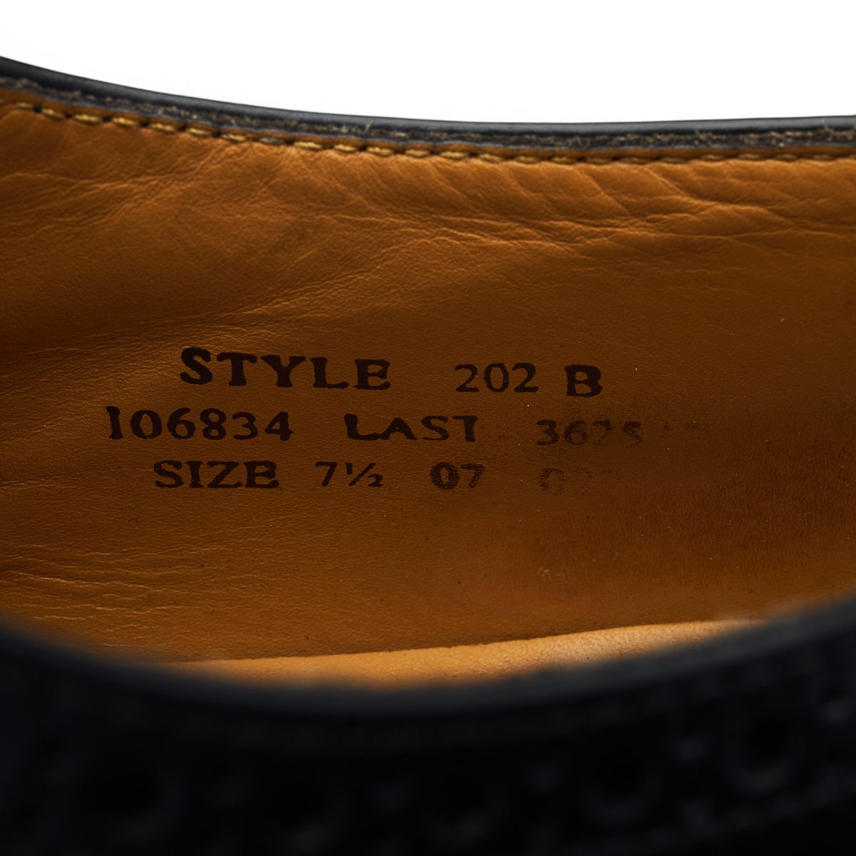 '202B' Black Leather Oxford Brogues UK 7.5 G