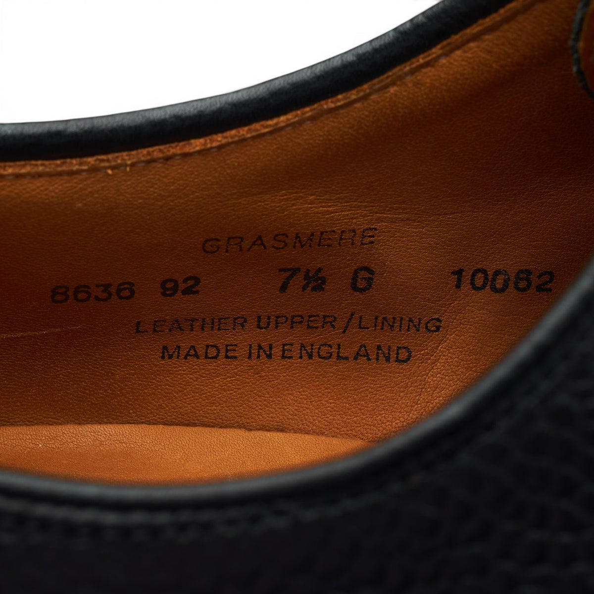 'Grasmere' Black Grain Leather Derby UK 7.5 G