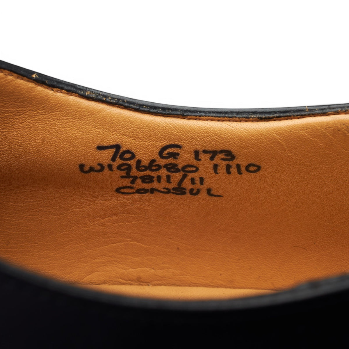 'Consul' Black Leather Oxford UK 7 G