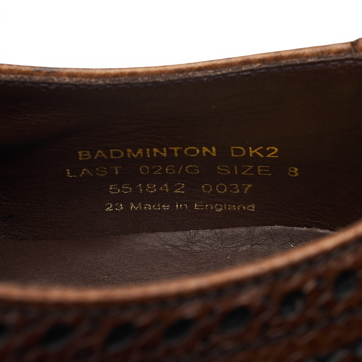 1880 'Badminton 2' Dark Brown Grain Leather Derby Brogues UK 8.5 G