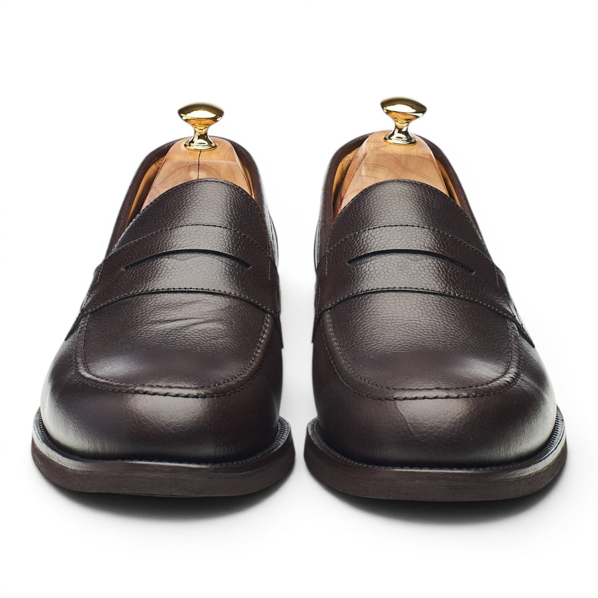 'Avon' Dark Brown Grain Loafers UK 12