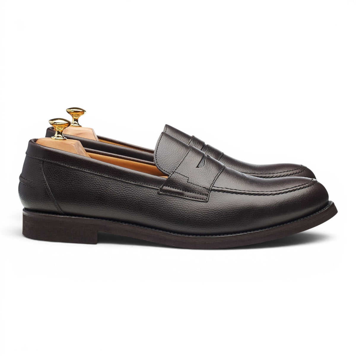 'Avon' Dark Brown Grain Loafers UK 12