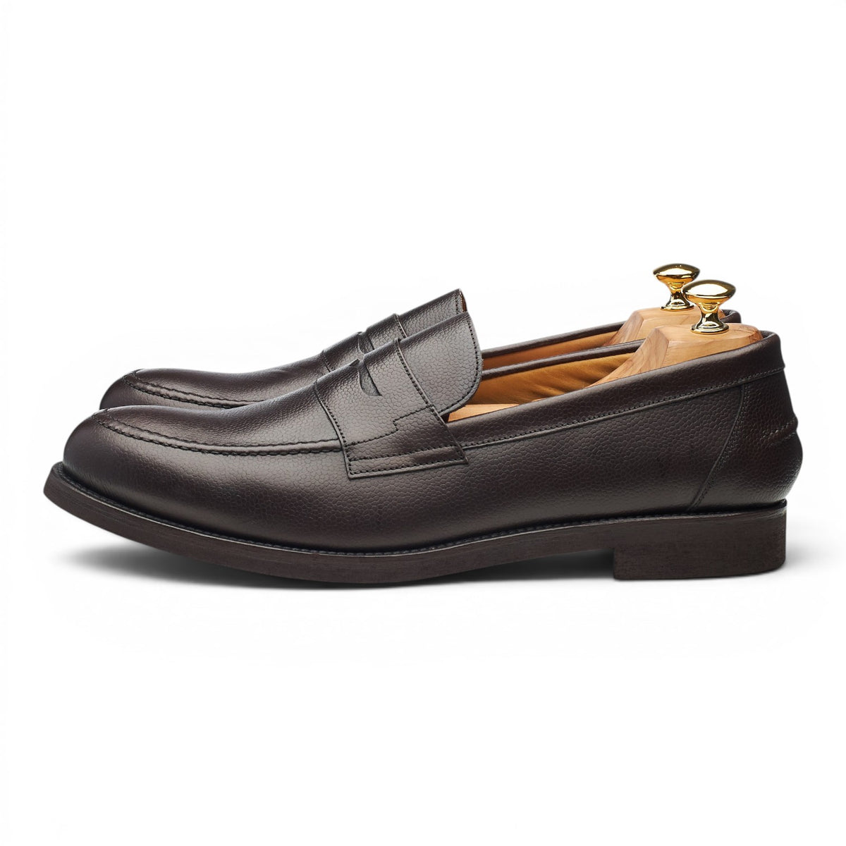 'Avon' Dark Brown Grain Loafers UK 12