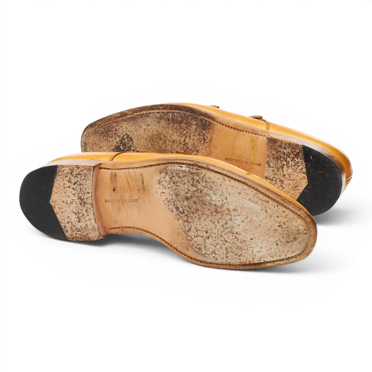 Tan Brown Leather Double Monk Strap UK 8