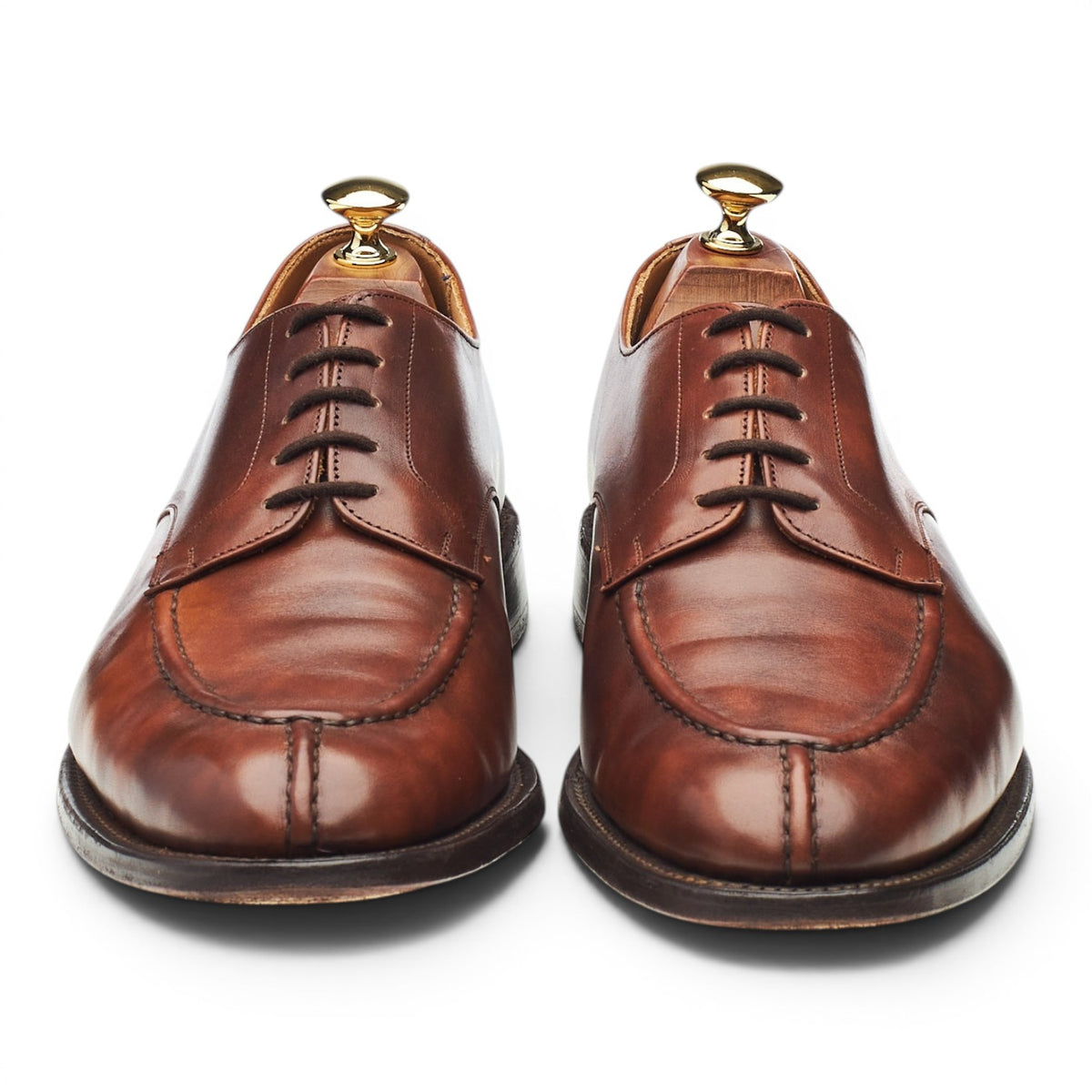 'Abingdon' Brown Museum Leather Split Toe Derby UK 9