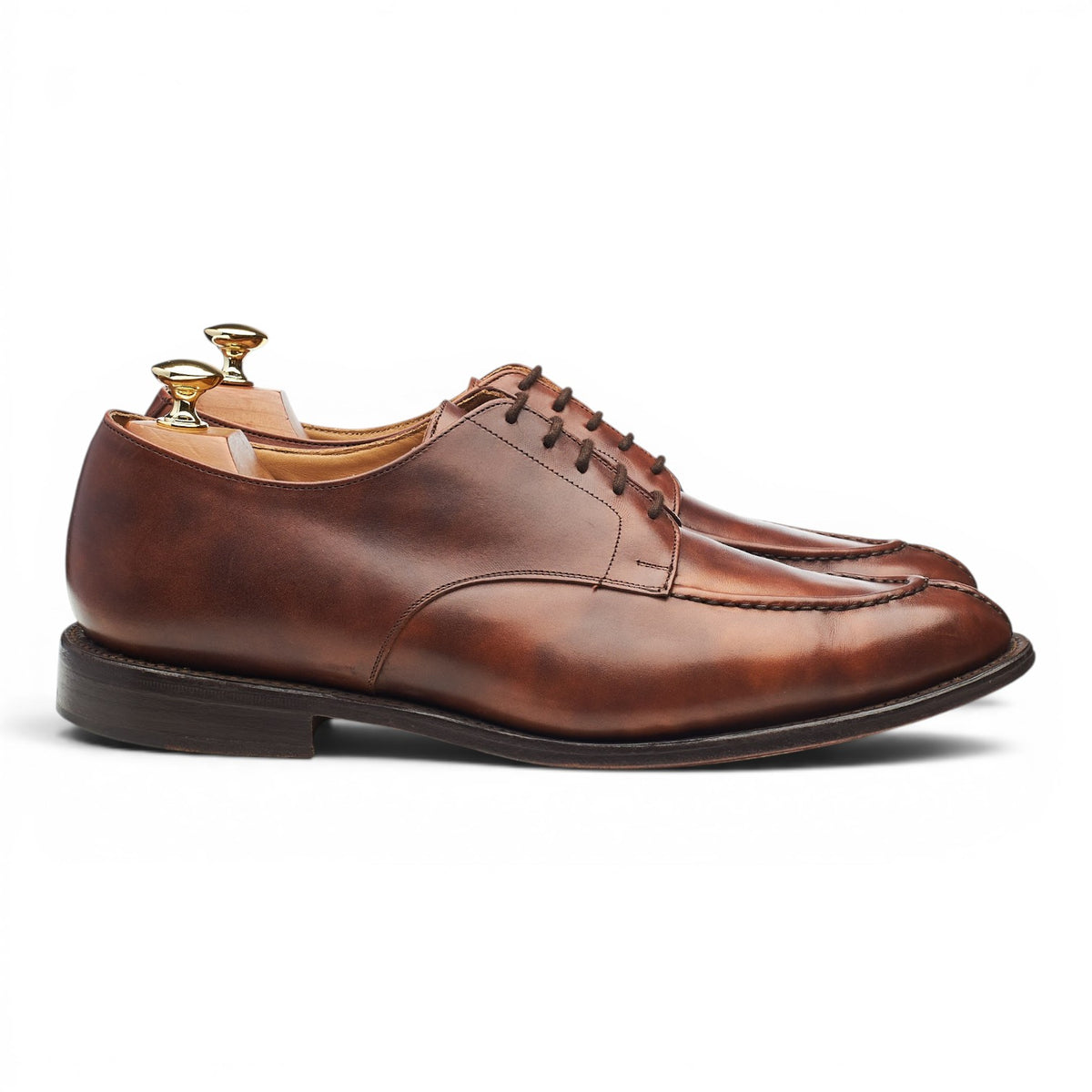 'Abingdon' Brown Museum Leather Split Toe Derby UK 9