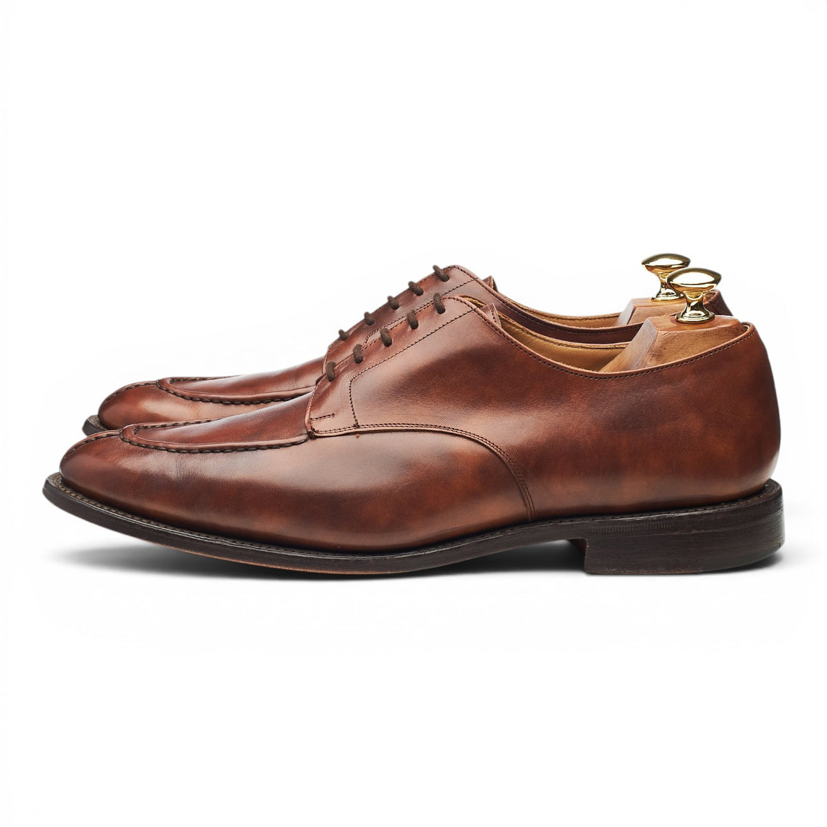 'Abingdon' Brown Museum Leather Split Toe Derby UK 9