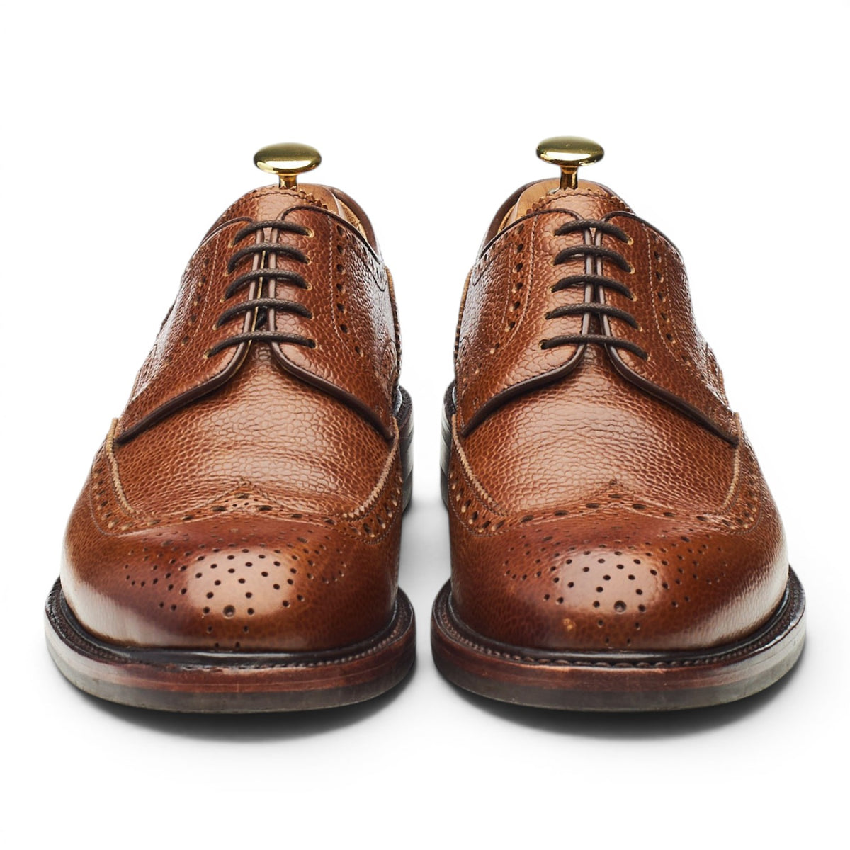 '4170' Brown Leather Derby Brogues UK 8