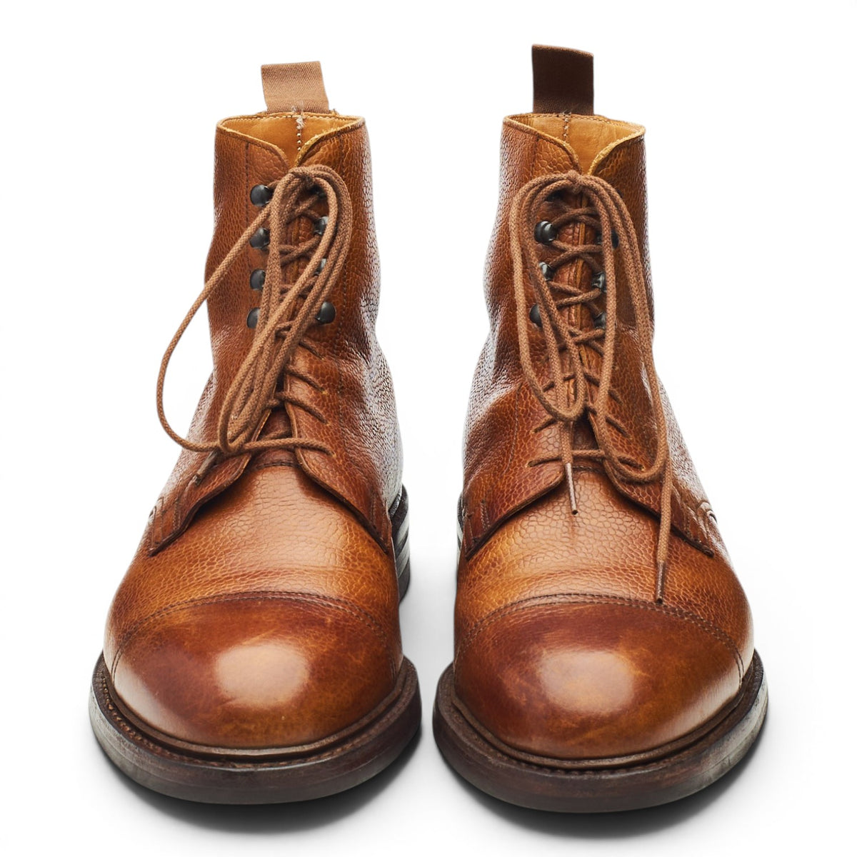 'Coniston' Tan Brown Grain Leather Boots UK 7.5 E