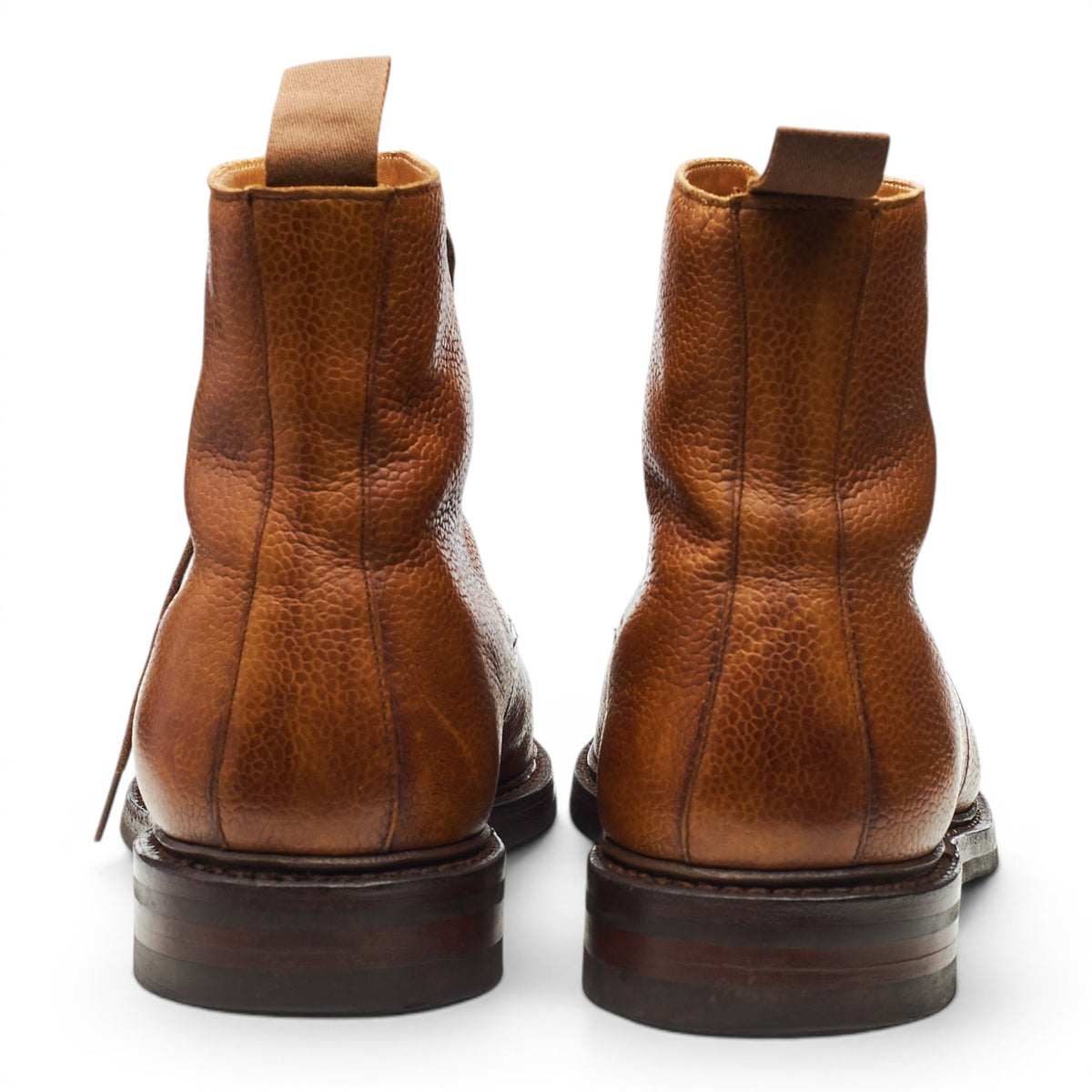 'Coniston' Tan Brown Grain Leather Boots UK 7.5 E