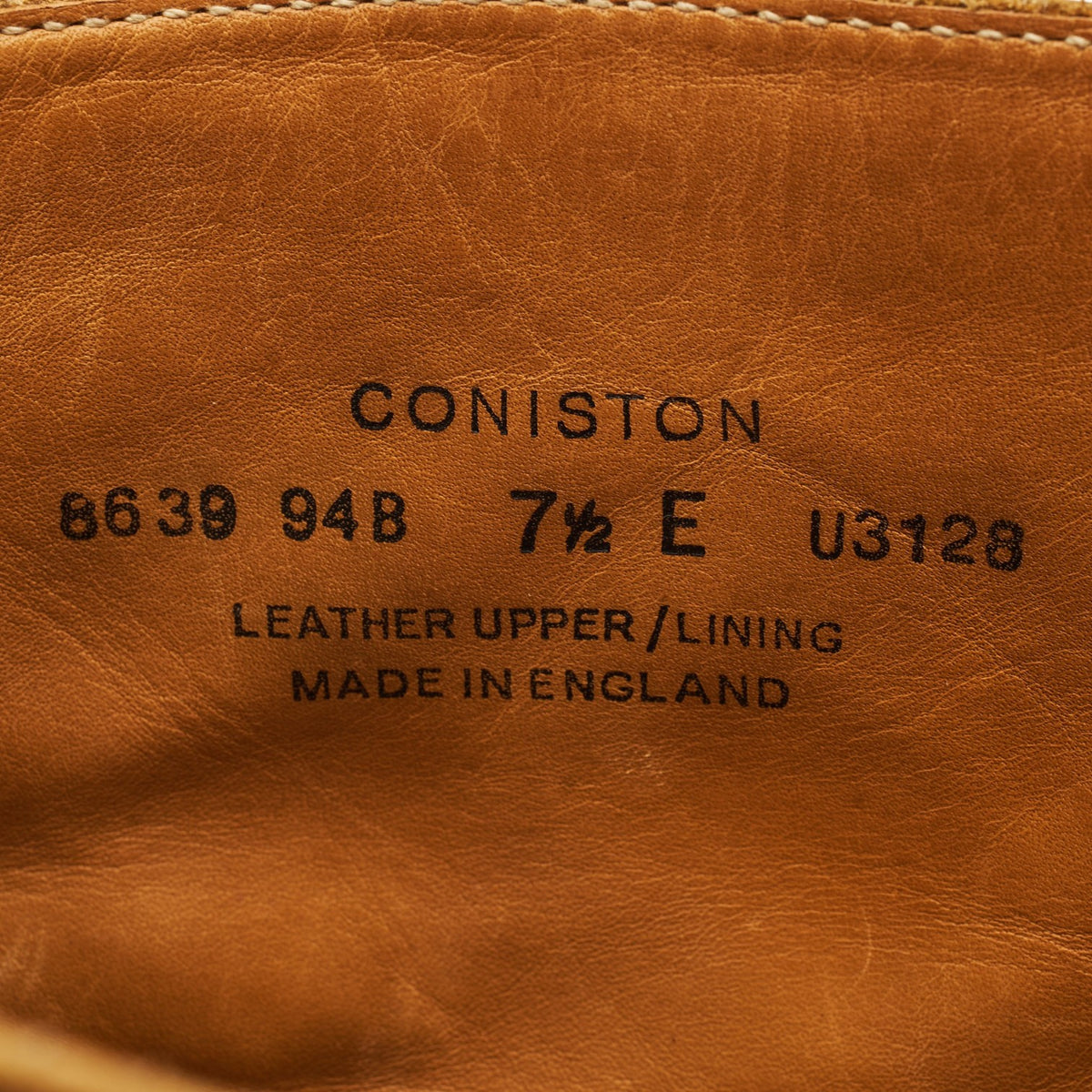 'Coniston' Tan Brown Grain Leather Boots UK 7.5 E