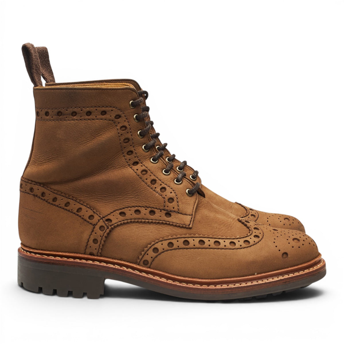 'Fred' Brown Nubuck Brogues Boots UK 7 G