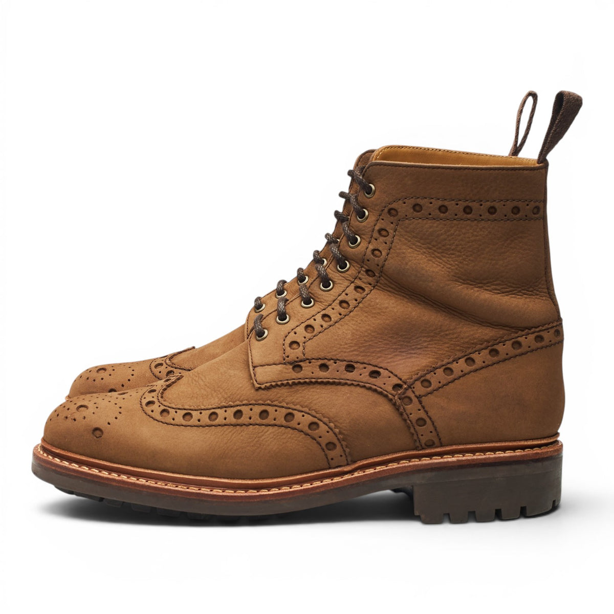 'Fred' Brown Nubuck Brogues Boots UK 7 G