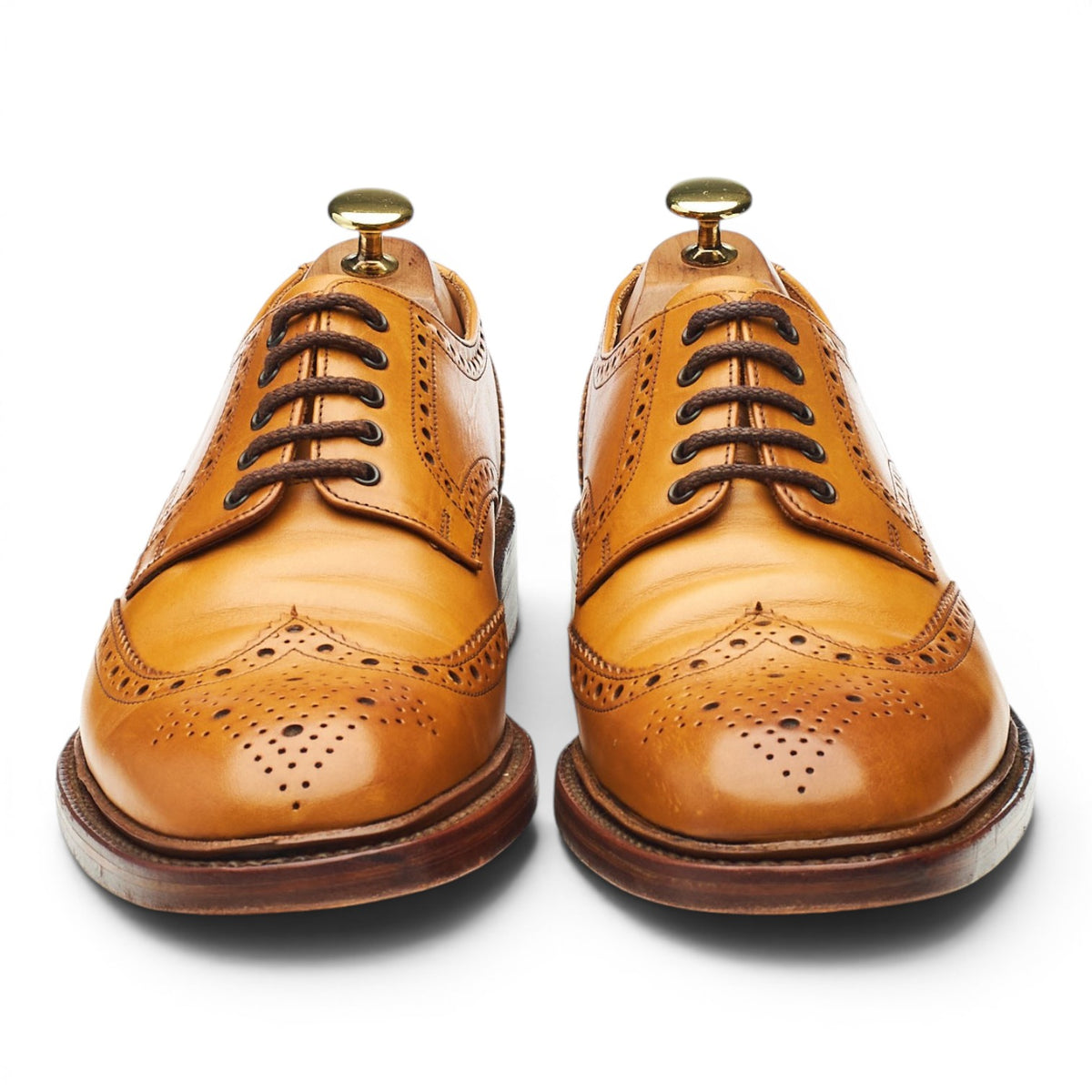 1880 'Chester' Tan Brown Leather Derby Brogues UK 8 F