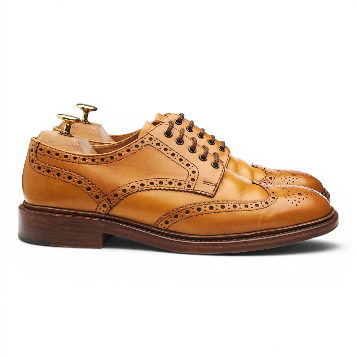 1880 'Chester' Tan Brown Leather Derby Brogues UK 8 F