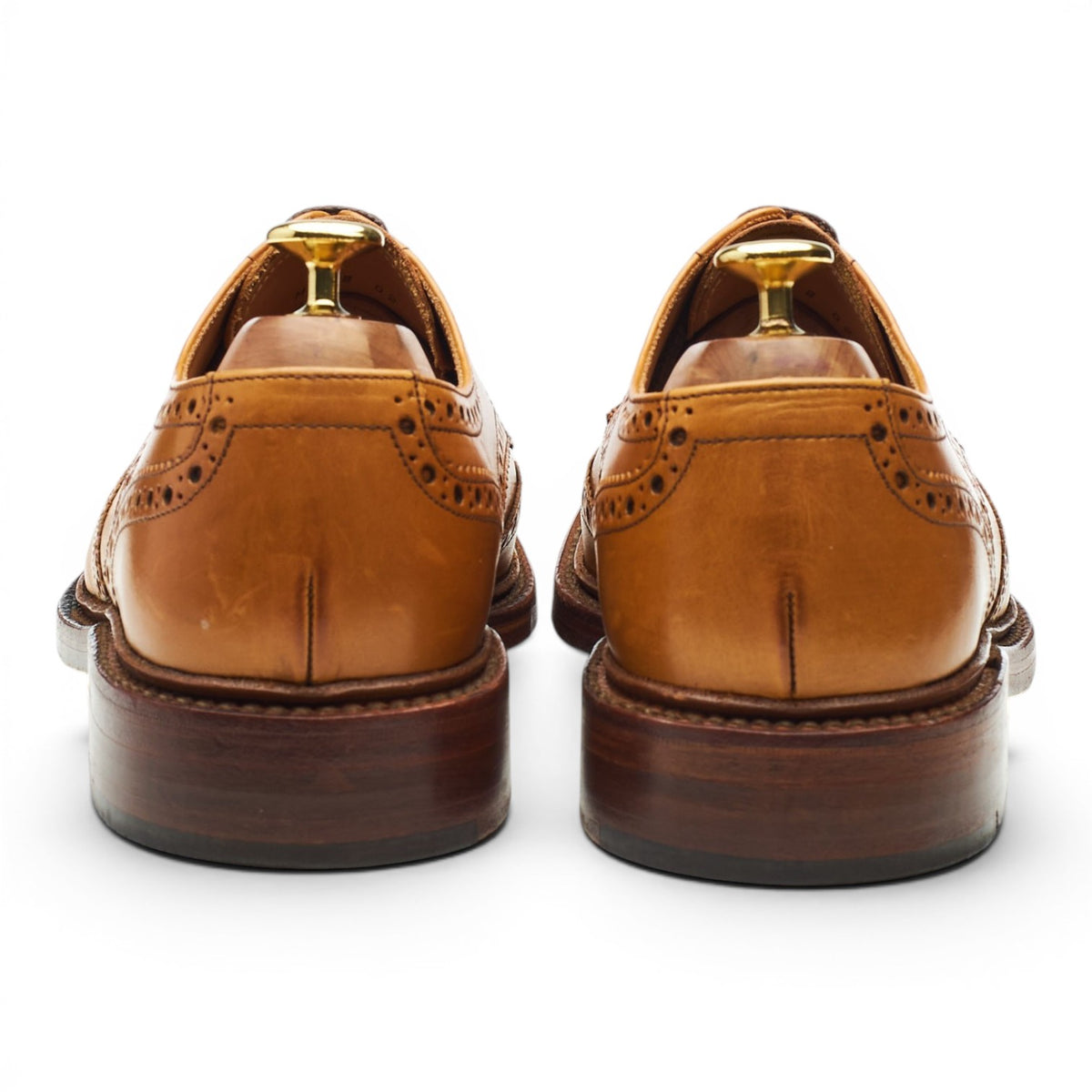 1880 'Chester' Tan Brown Leather Derby Brogues UK 8 F