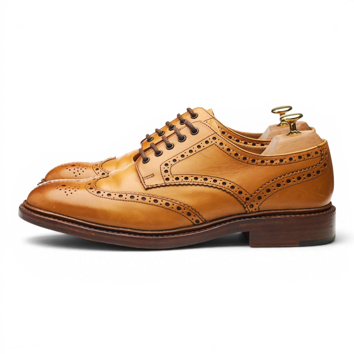 1880 'Chester' Tan Brown Leather Derby Brogues UK 8 F