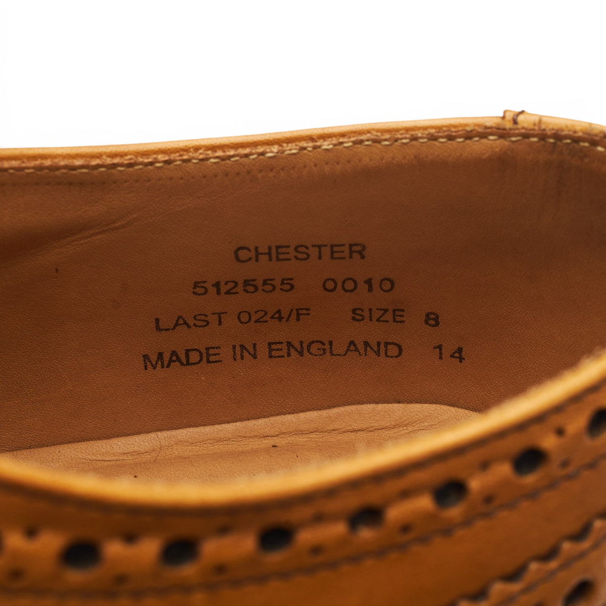 1880 'Chester' Tan Brown Leather Derby Brogues UK 8 F