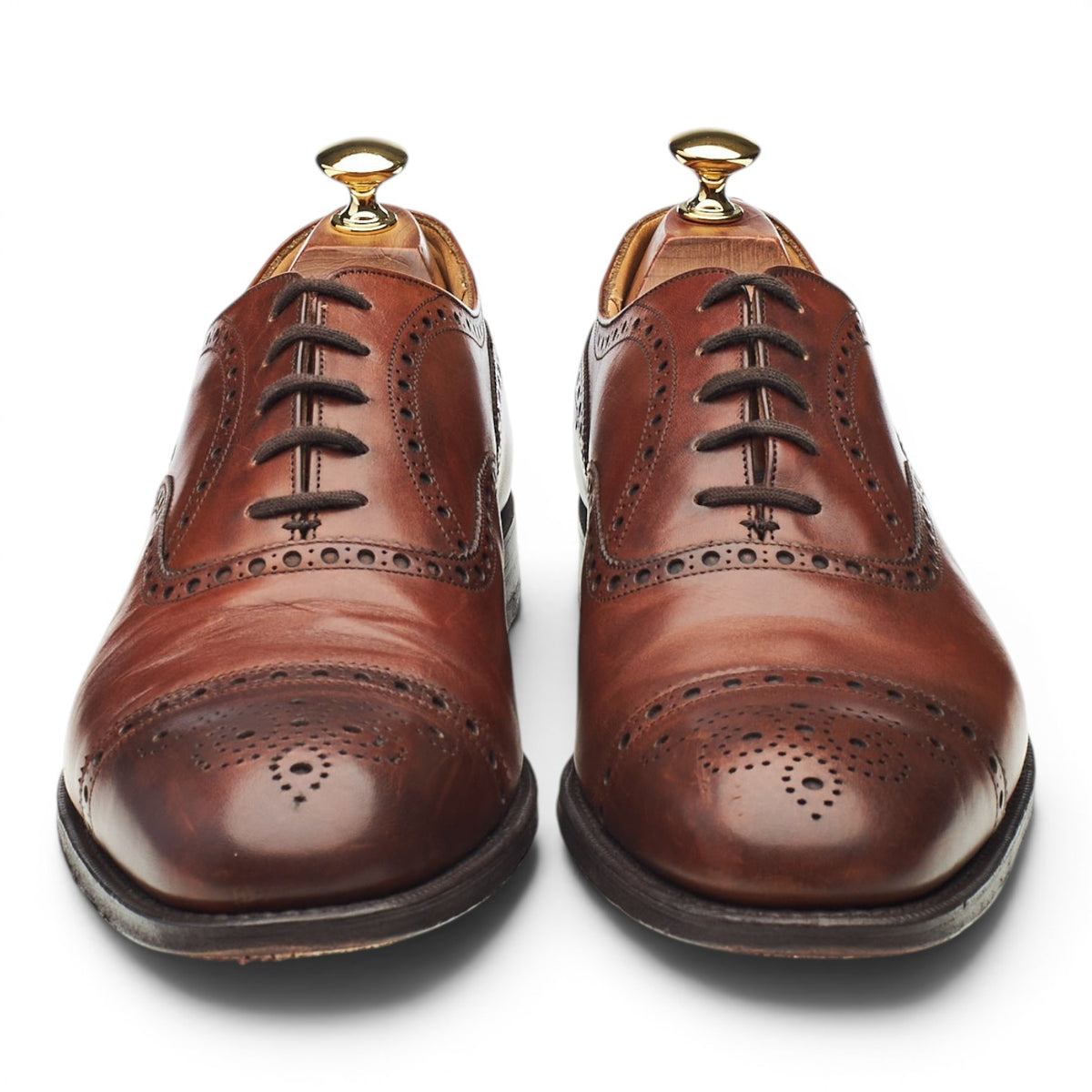 'Diplomat' Tan Brown Leather Oxford Brogues UK 9 F