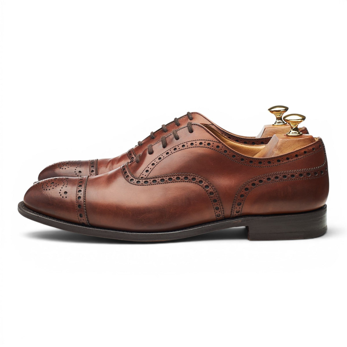 'Diplomat' Tan Brown Leather Oxford Brogues UK 9 F