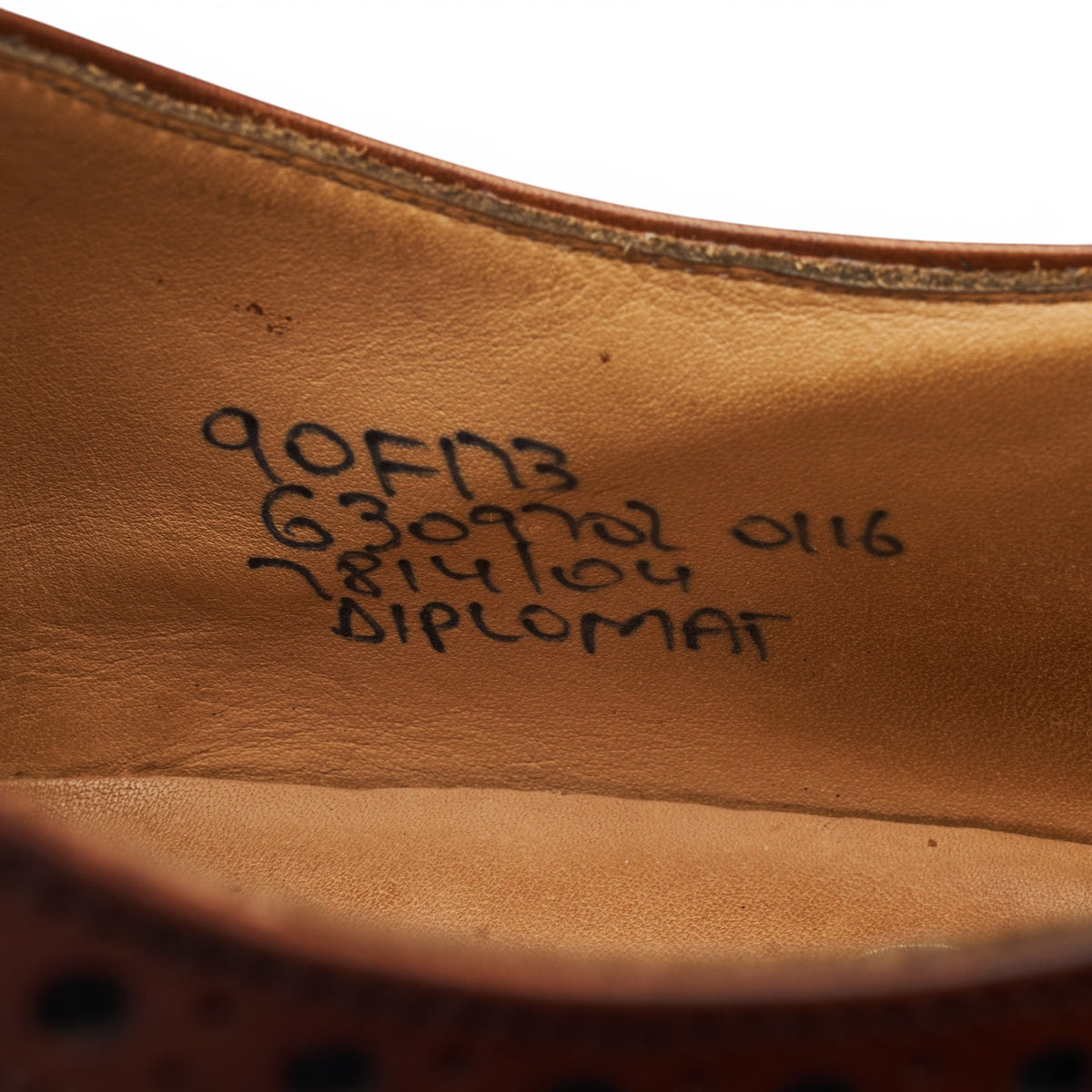 'Diplomat' Tan Brown Leather Oxford Brogues UK 9 F