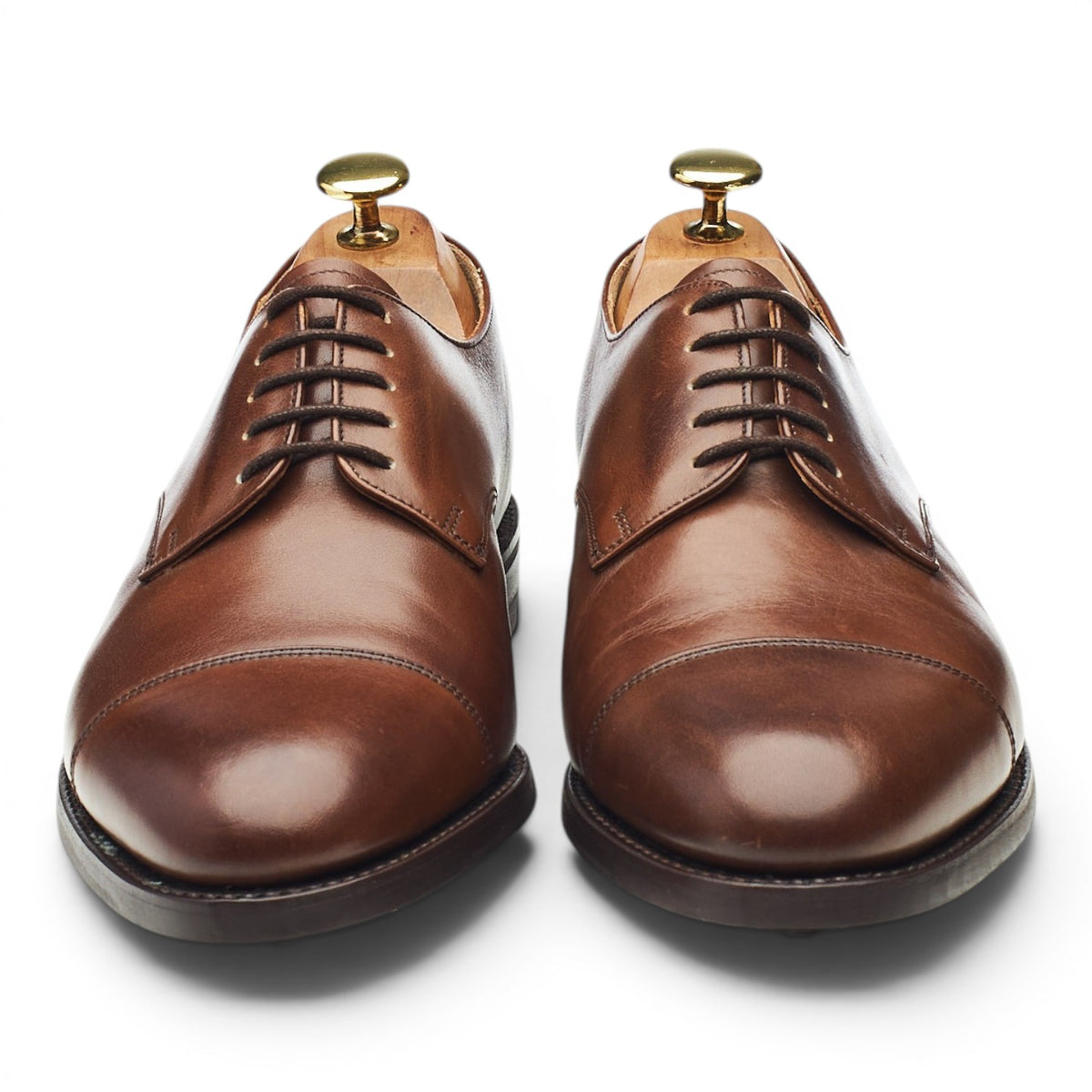 Brown Leather Cap Toe Derby UK 8 E