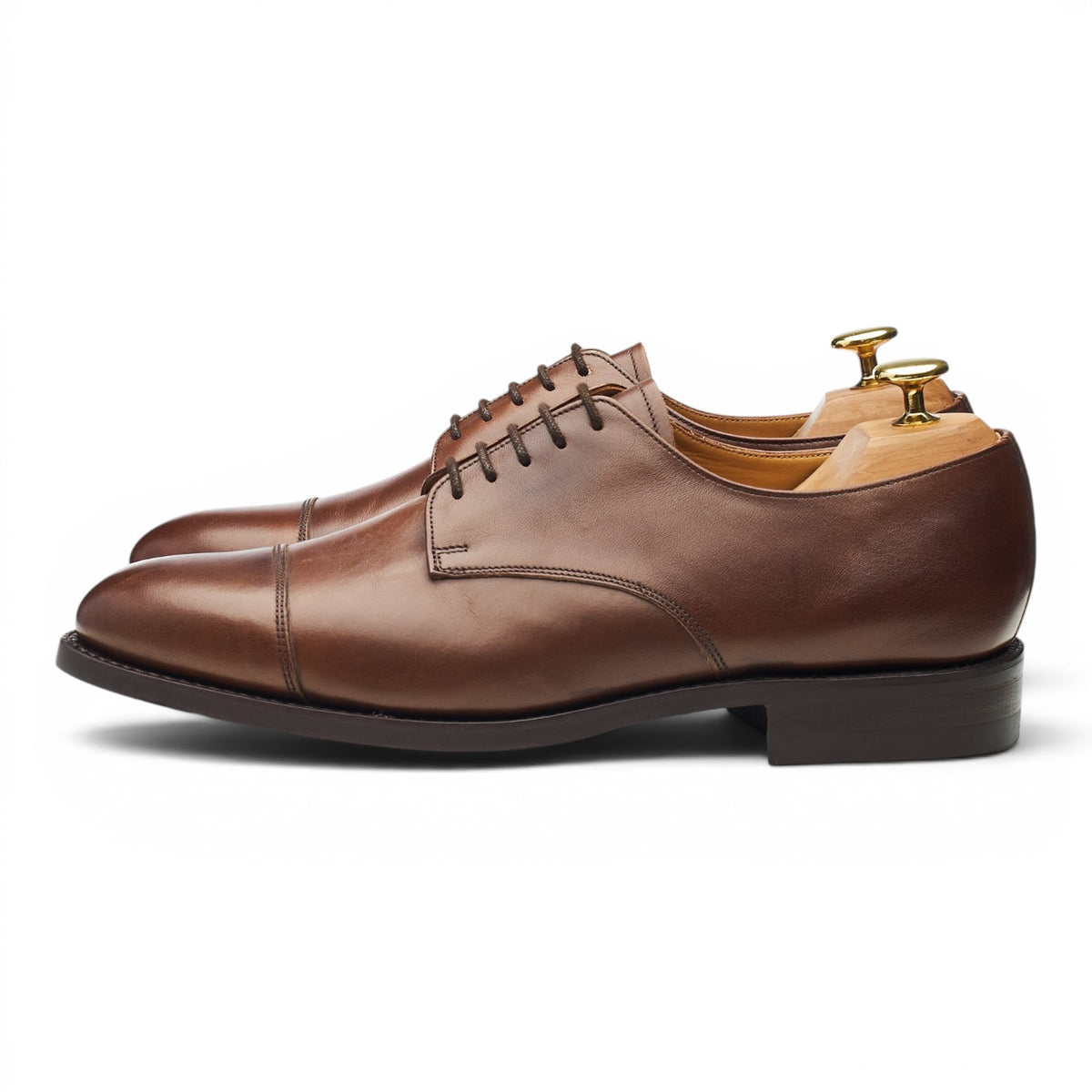 Brown Leather Cap Toe Derby UK 8 E