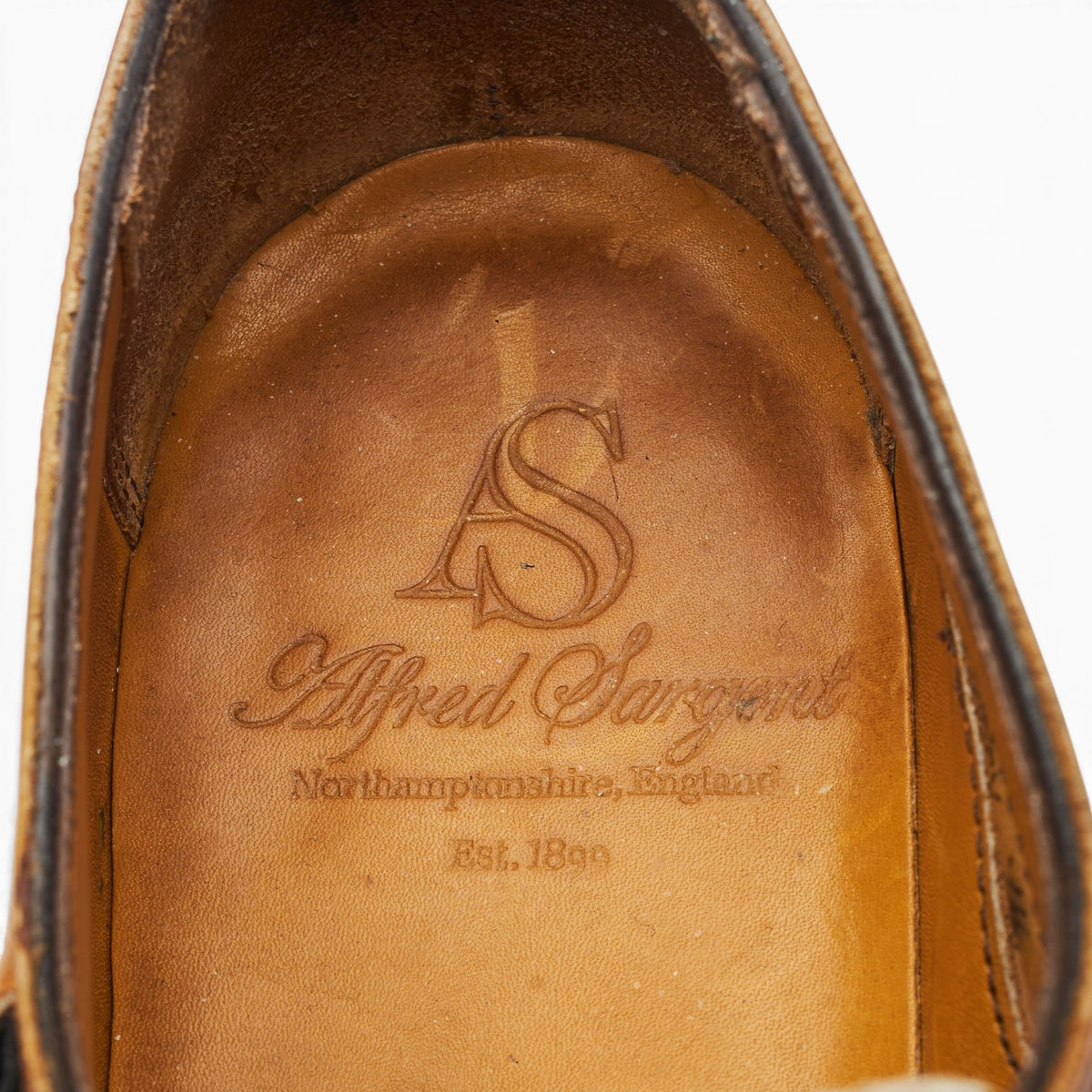 'Darcy' Tan Brown and White Leather Double Monk Strap UK 7.5