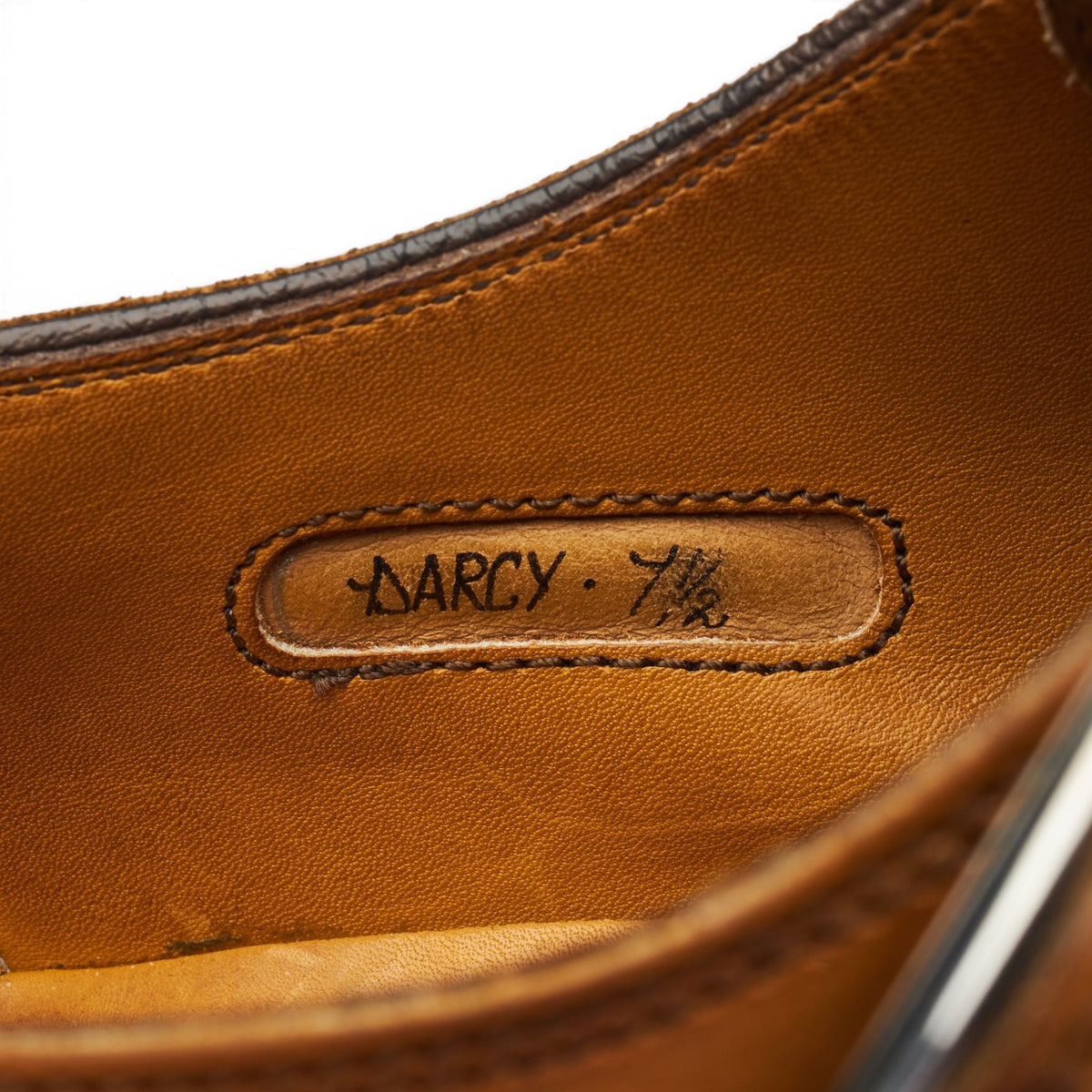 'Darcy' Tan Brown and White Leather Double Monk Strap UK 7.5