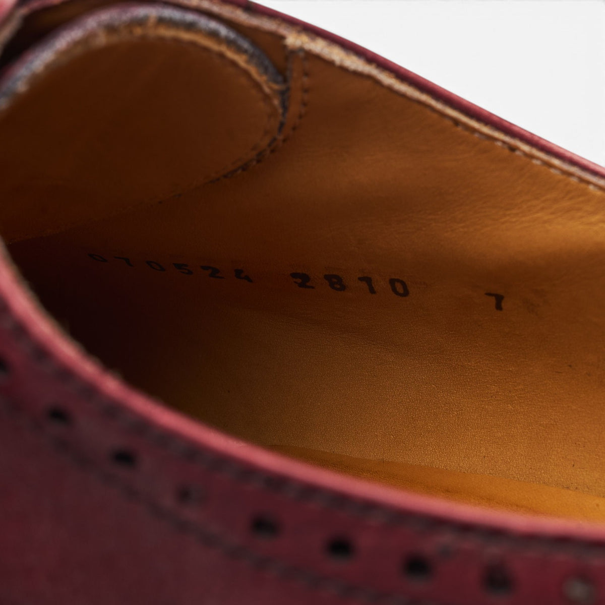 '2810' Burgundy Leather Oxford Brogues UK 7