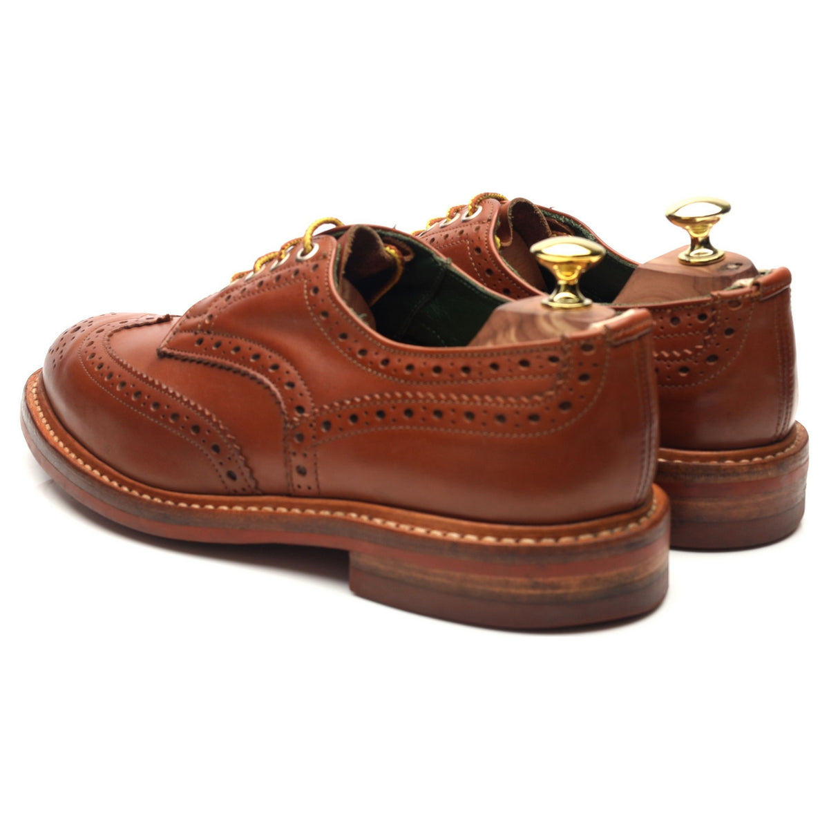 &#39;Bourton&#39; Tan Brown Leather Country Derby Brogues UK 7