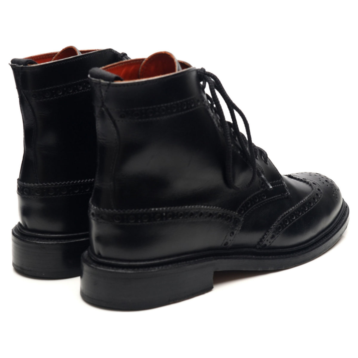 Women's 'Stephy' Black Leather Brogue Boots UK 6 - Abbot's Shoes