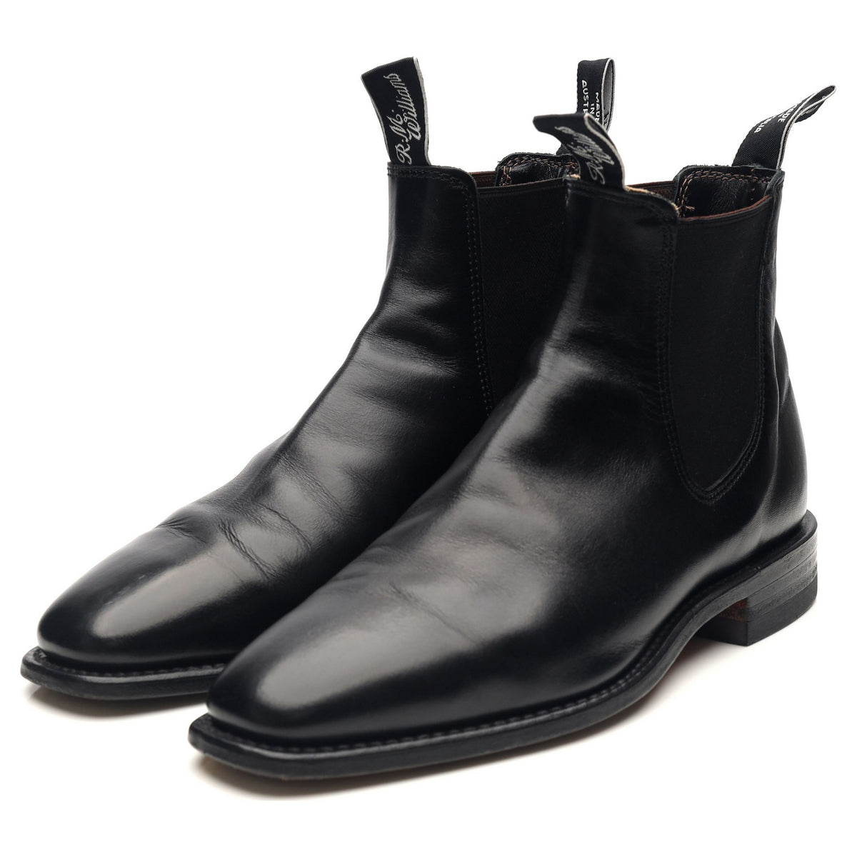 File:Black RM Williams comfort craftsman boots - top view.jpg