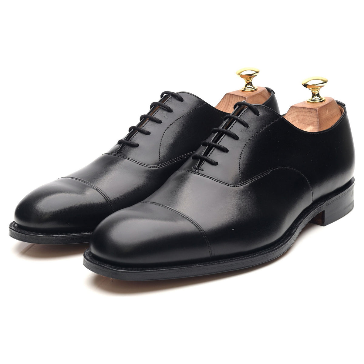 &#39;Consul&#39; Black Leather Oxford UK 8 F