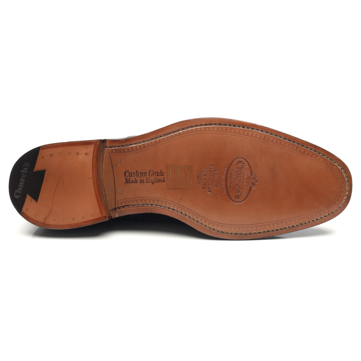 &#39;Consul&#39; Black Leather Oxford UK 8 F