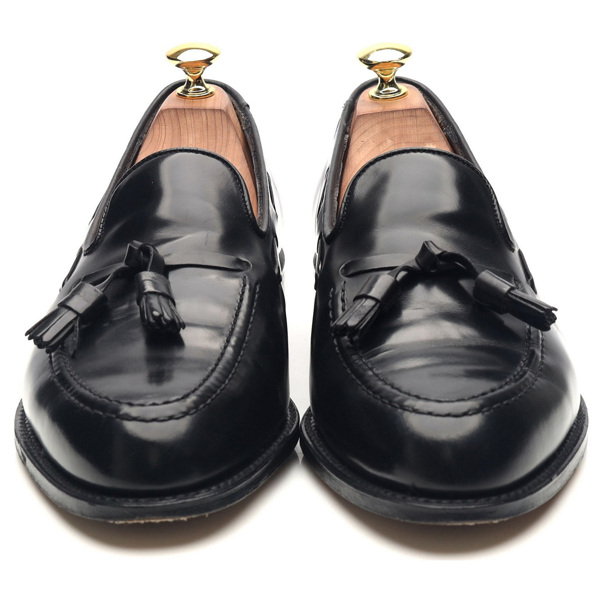 &#39;Lewis&#39; Black Leather Tassel Loafers UK 8 F