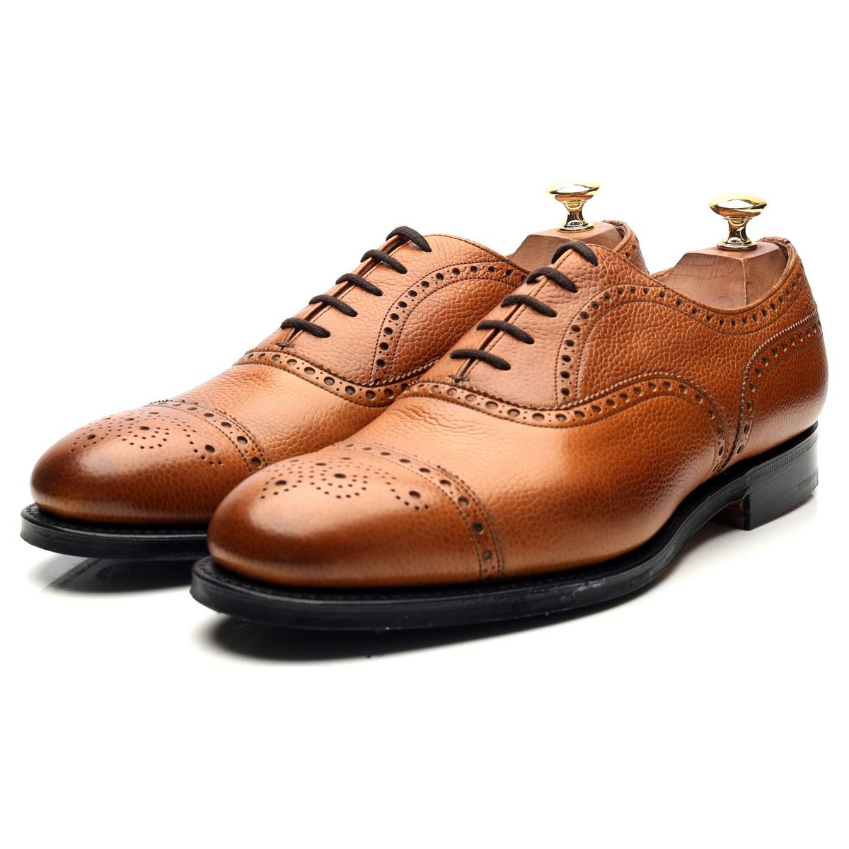 &#39;Oldfield&#39; Tan Brown Leather Oxford Brogues UK 9.5 F