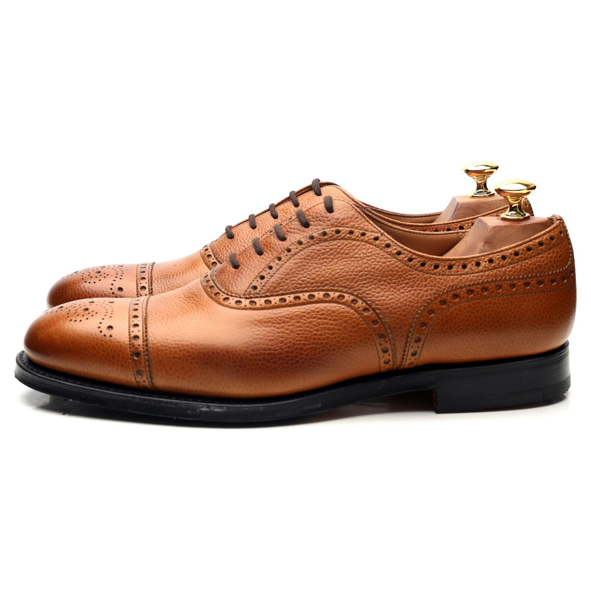 &#39;Oldfield&#39; Tan Brown Leather Oxford Brogues UK 9.5 F