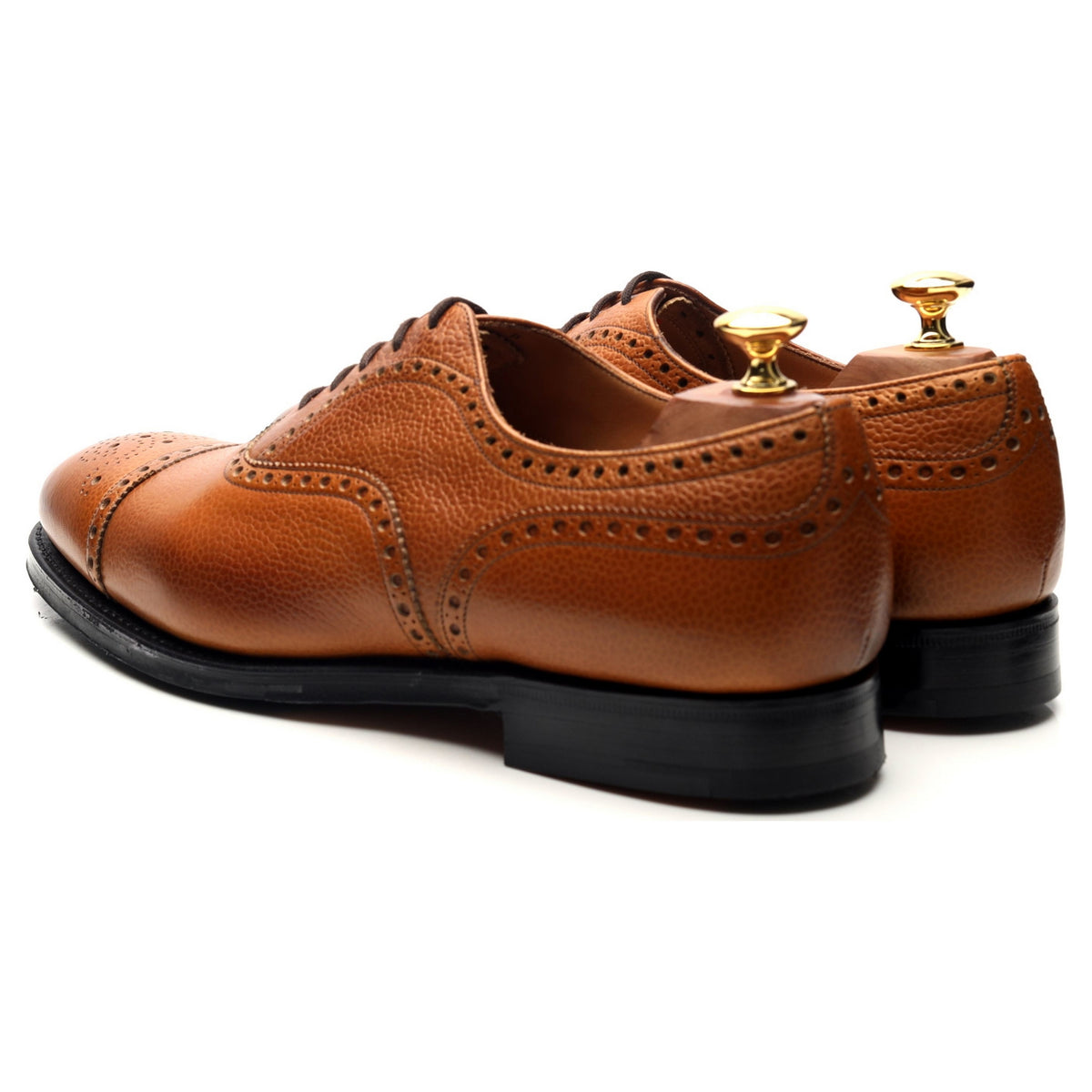 &#39;Oldfield&#39; Tan Brown Leather Oxford Brogues UK 9.5 F